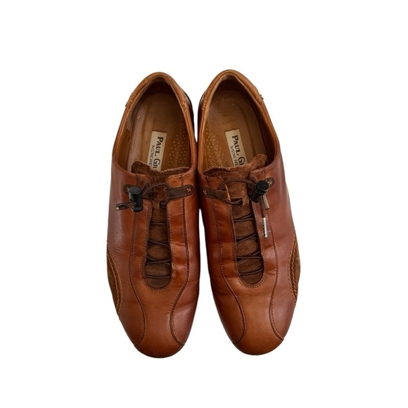 Paul Green München Brown Leather Adjustable Bungee Sneakers Size US 9 / UK 6.5 - Picture 4 of 10